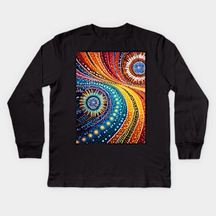 Explore the Cultural Depth: Australian Aboriginal Art and Unique Visual Traditions Kids Long Sleeve T-Shirt